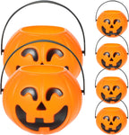 Ciieeo 6pcs Plastic Pumpkins Snack Containers Candy Containers Plastic Containers Halloween Decor Halloween Props Pumpkin Container Pumpkin Candy Holder Pumpkin Pail Ornaments Bulk
