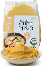 Fusion Select Organic White Miso Paste - Made of Fermented Soy Bean & Rice - Savory Japanese Seasoning For Cooking Soup Base, Broth, Stew, Salad Dressing, Sauce, Marinade, Ramen - 15 Servings, 300g