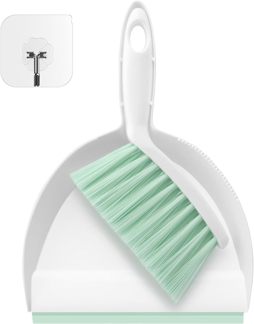 NACENA Handheld Dustpan and Broom Set – Mini Compact Brush Combo for Desktop, Sofa, Car & Kitchen Crumbs Small Cleaning Tool with Stiff Bristles, Green
