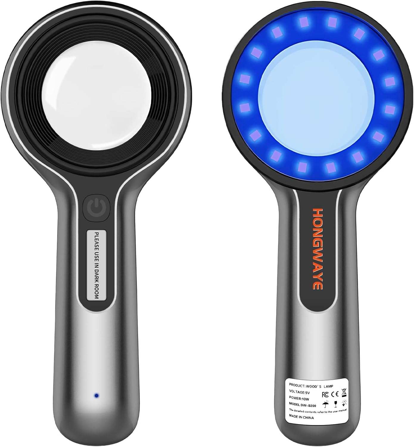 Woods Lamp Skin Analyzer, Easy to Hold and Carry Around, Woods Lamp Cat Ringworm, Detect All Kinds of Skin Conditions, No Special Training Required (2000 mAh Rechargeable Battery)