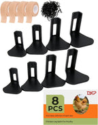 DKP 8-Pack Duck Leg Splints & Duck Legs Splint, Black - 4 Adjustable Sizes for Fixing Fractures, Curled Toes, Bumblefoot in Ducks, Chickens, Geese