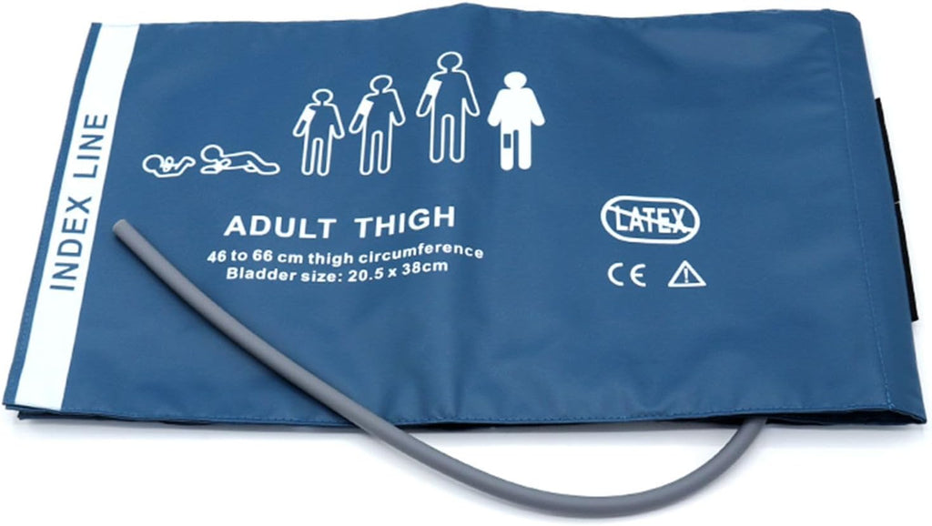 Universal NIBP Cuff for Adult Thigh 46-66 cm, Single Tube Reusable PU Replacement Blood Pressure Cuff, No Connector