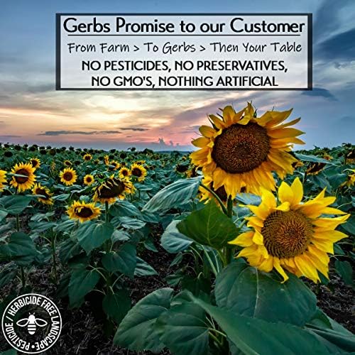 Gerbs Roasted Unsalted Whole Sunflower Seeds 1 lb. | Small Batch, No Artificial Additives, Resealable Bag | Crack-and-Eat Crunchy Snack | Top 14 Allergen-Free