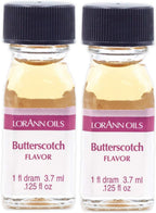 LorAnn Oils Super Strength Flavoring - Used For Candy Making, Flavoring, Baking, Hard Candy, & Flavor Oils - Bold, Natural Flavors 4X Stronger Than Extracts - Butterscotch, Pack of 2, 0.125 fl oz