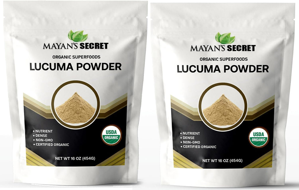 Lucuma Powder Organic Raw – Non-GMO & Nutrient-Dense Superfood | Certified Organic Lucuma Powder for Smoothies, Baking & Desserts – Natural Sweetener (1 Pound (Pack of 2))