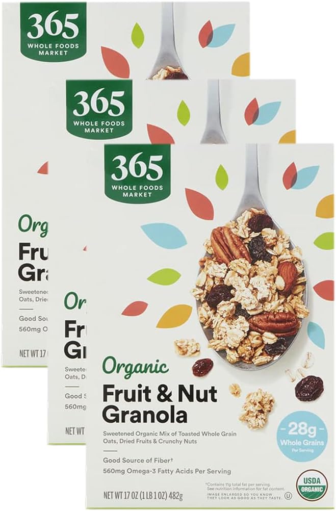365 by Whole Foods Market, Organic Granola Fruit And Nut, 17 Ounce (Pack of 3)