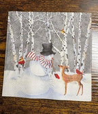 Boston International C840300 IHR Cocktail Beverage Paper Napkins, 5 x 5-Inches, Snowy Fawn Friends