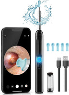 Jegoat Ear Wax Removal, 1080P HD Scope and 6 LED Lights, Ear Cleaner with Camera, Ear Cleaning Kit - Earwax Remover Tool with 5 Spoon (Onyx)
