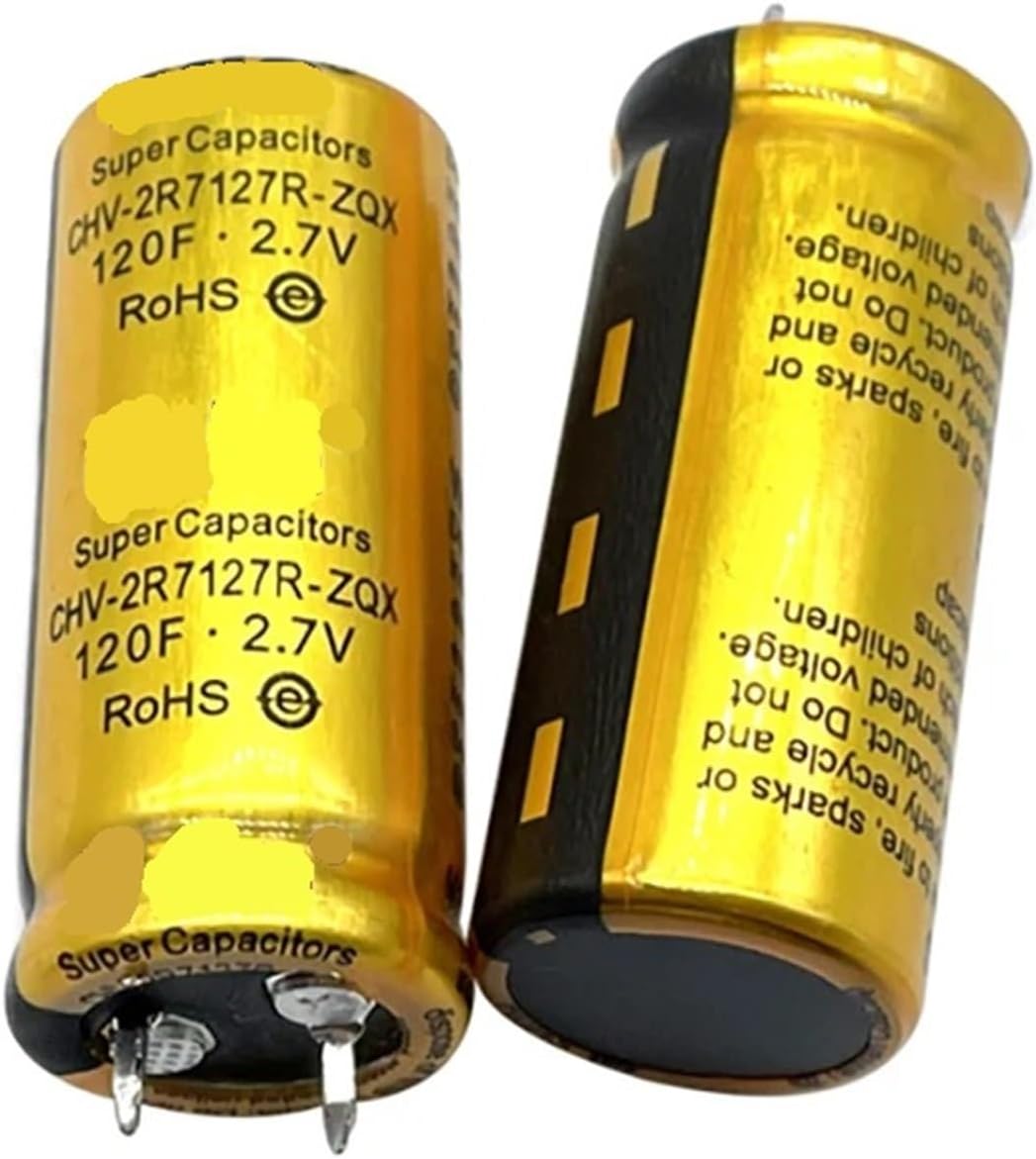 2Pcs CDA 2.7V100F 2.7V 120F Storage Energy Car Recorder Two-Foot 2.7V100F 22 * 45mm 22 * 50mm(2Pcs CDA 2.7V120F)