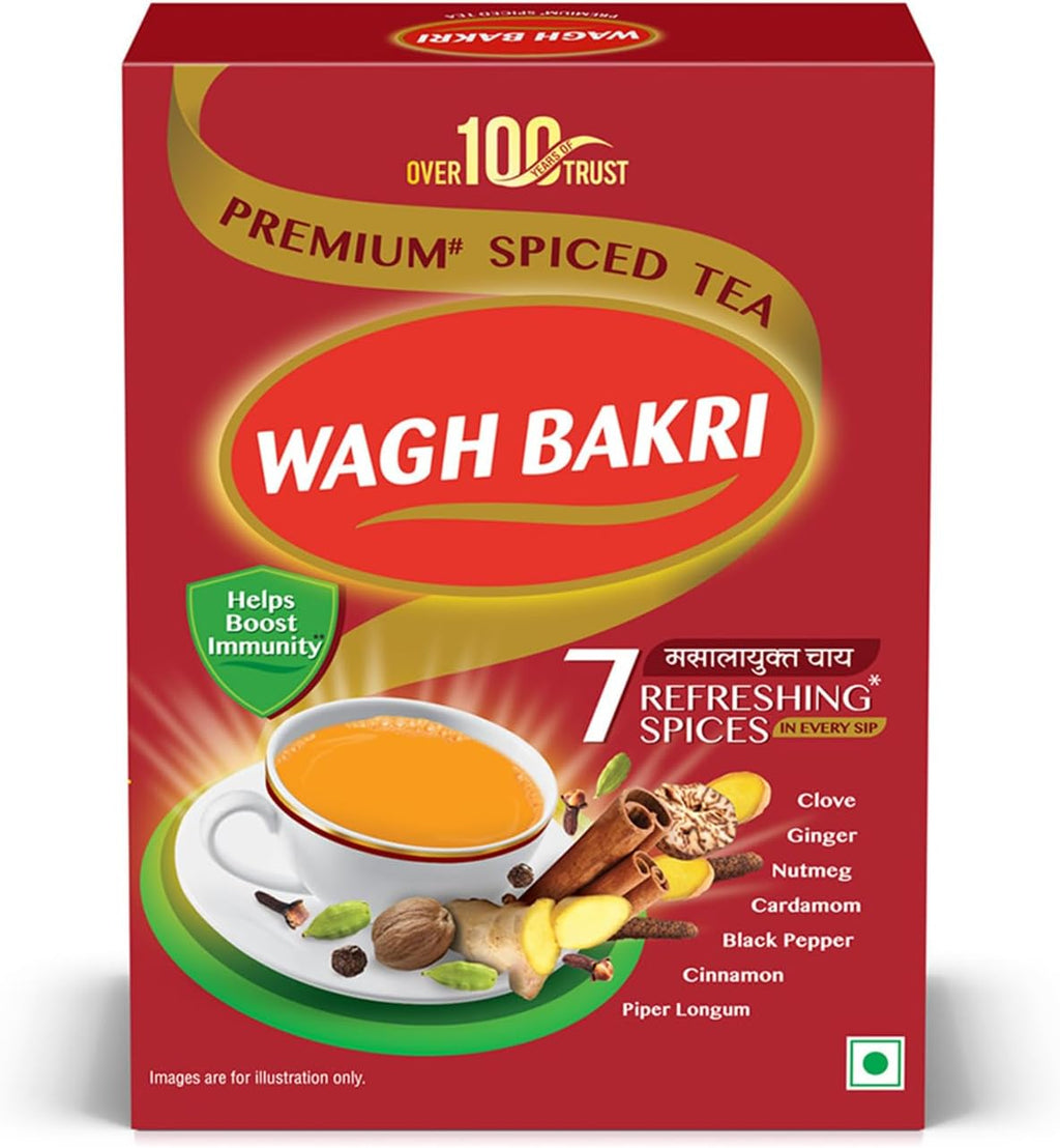 Wagh Bakri Masala Chai Spiced Tea - 250g Unique Blend of 7 Refreshing Spices