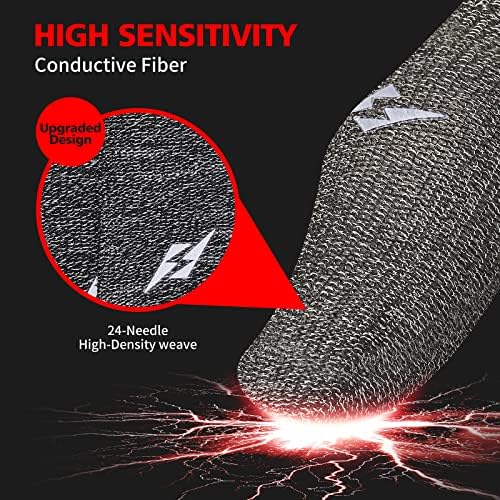 6 Pack Gaming Finger Sleeves Thumb Sleeve for Mobile Game Controller for PUBG Anti-Sweat Breathable Seamless (Charcoal Gray Blue)