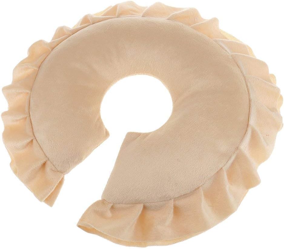 U Shaped Neck Cushion Spa Salon Massage Table Cradle Face Pillow Neck Head Cushion Travel Flight Neck Pad - Light Brown
