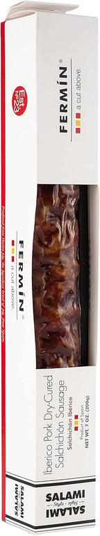 Fermin Salchichon– Dry-Cured Iberico Sausage, 7 oz | Premium Spanish Charcuterie Made with Iberico Pork