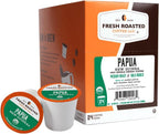 Fresh Roasted Coffee, Organic Papua New Guinea | USDA Organic, 100% Single Origin, Kosher | Medium Roast 24 Pods for K Cup Brewers