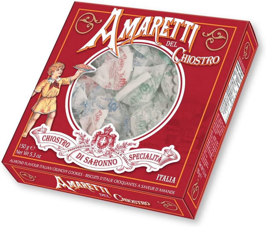 Amaretti Del Chiostro, Amaretti Di Saronno Crunchy Italian Cookies, 5.3 Ounce Window Box