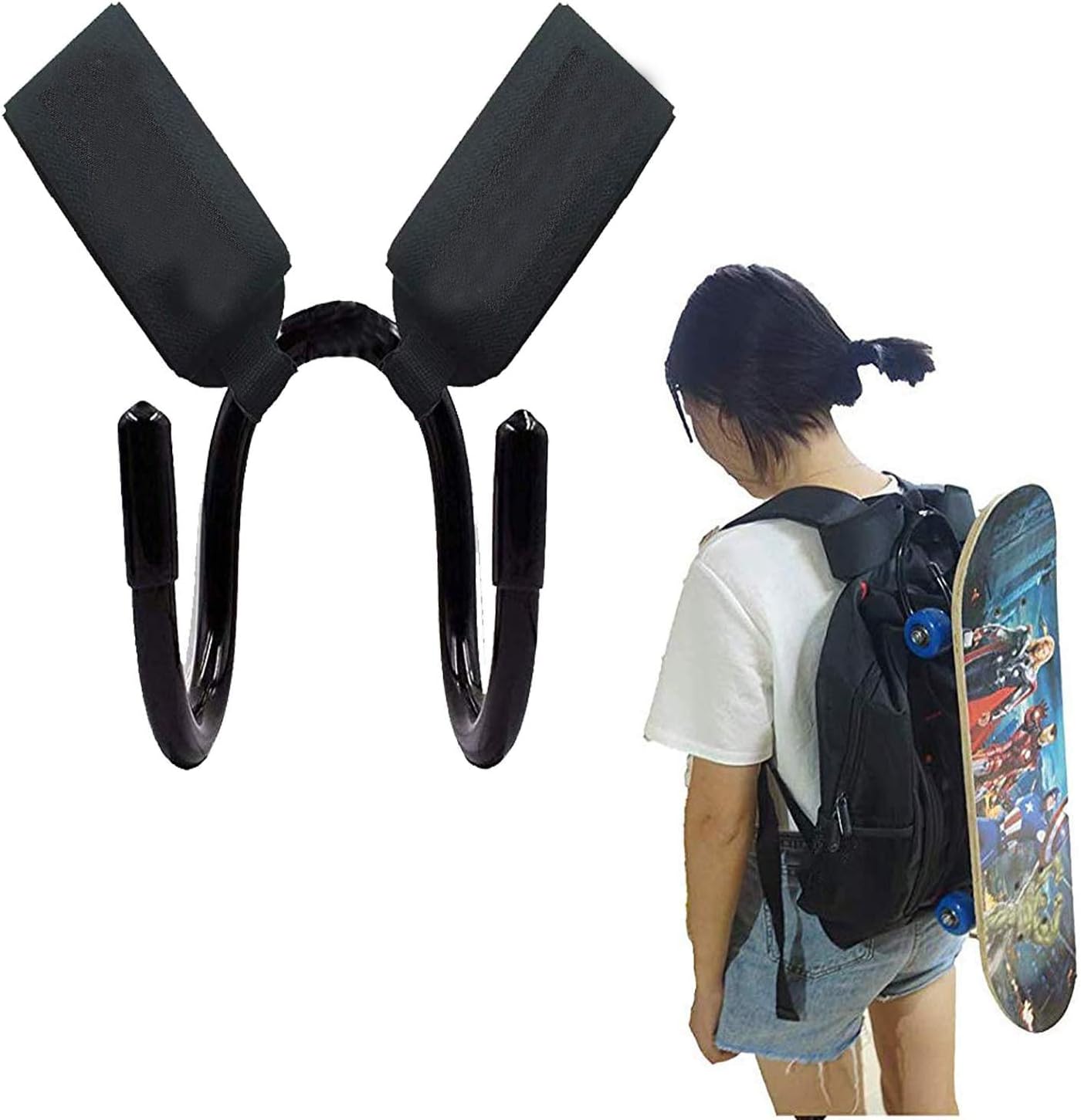 Pmsanzay Backpack Attachment Carrier Hanger Rack Hook Holder for Carrying Mini Cruiser, Cruiser Board,Skateboard - Fit Most Backpacks - Easy to Use - No Backpack