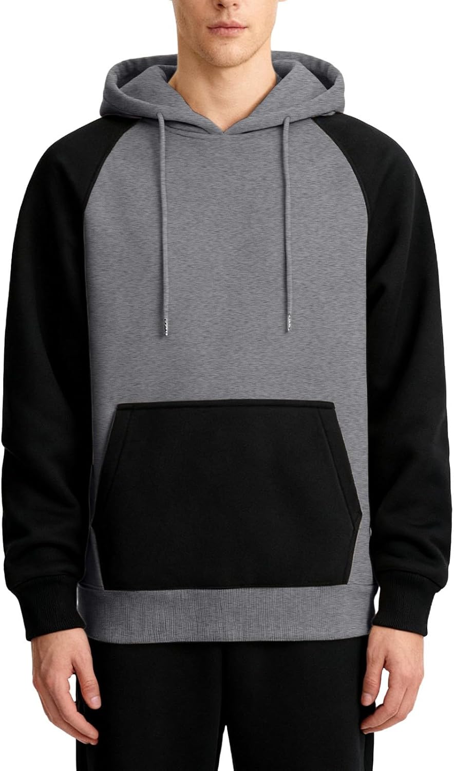 Men's Hoodies Novelty Color Block Pullover Lightweight Casual Long Sleeve Workout Hooded Sweatshirt Fall Sports Coat