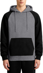 Men's Hoodies Novelty Color Block Pullover Lightweight Casual Long Sleeve Workout Hooded Sweatshirt Fall Sports Coat