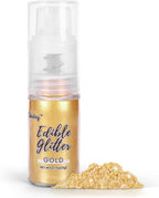 Shimmer Gold Edible Glitter Spray, 5g Edible Glitter for Cocktails, Cobakey Luster Dust Edible for Cake Decorating, Drinks, Baking, Chocolate, Strawberrie