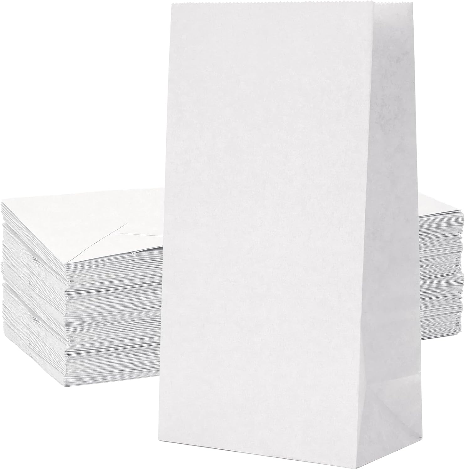 Homrelaxy 60 Pcs 4LB Paper Lunch Bags, 5.1x3.2x9.8 Inch Kraft Paper Bags, White Paper Bag for Snacks, Sandwiches, Crafts, Gift Bags