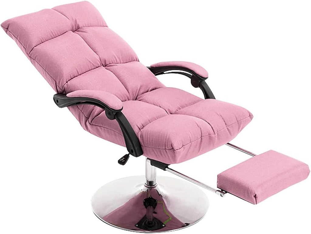 Adjustable Height Recliner Beauty Chair - Lunch Break Leisure Lifting Reclining Swiveling Chair - Portable Massage Stool Bed with Swivel and Foot Rest for Salon Nail Experience