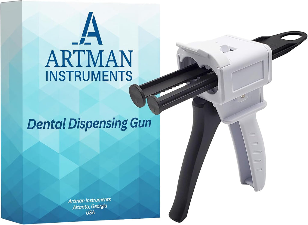 ARTMAN INSTRUMENTS Dispenser Gun Dental, 50ml Dispensing Gun Kit Impression Mixing Dispensing Dispenser Alginate AB Gun 1:1/1:2 fits Most Sizes