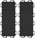 2 Pcs 72" x 27" Portable Transport Stretcher Medical with 12 Rubber Foam Handles Folding for Emergency Lightweight Patient and Animals Transport for Rescue First Aid(Black)
