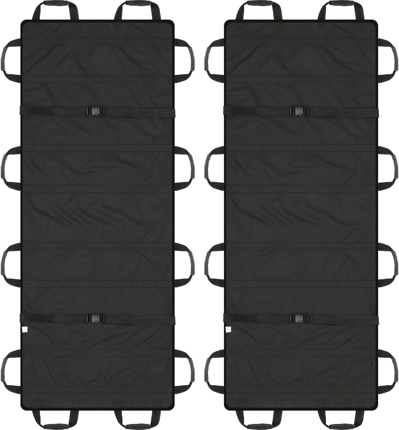 2 Pcs 72" x 27" Portable Transport Stretcher Medical with 12 Rubber Foam Handles Folding for Emergency Lightweight Patient and Animals Transport for Rescue First Aid(Black)