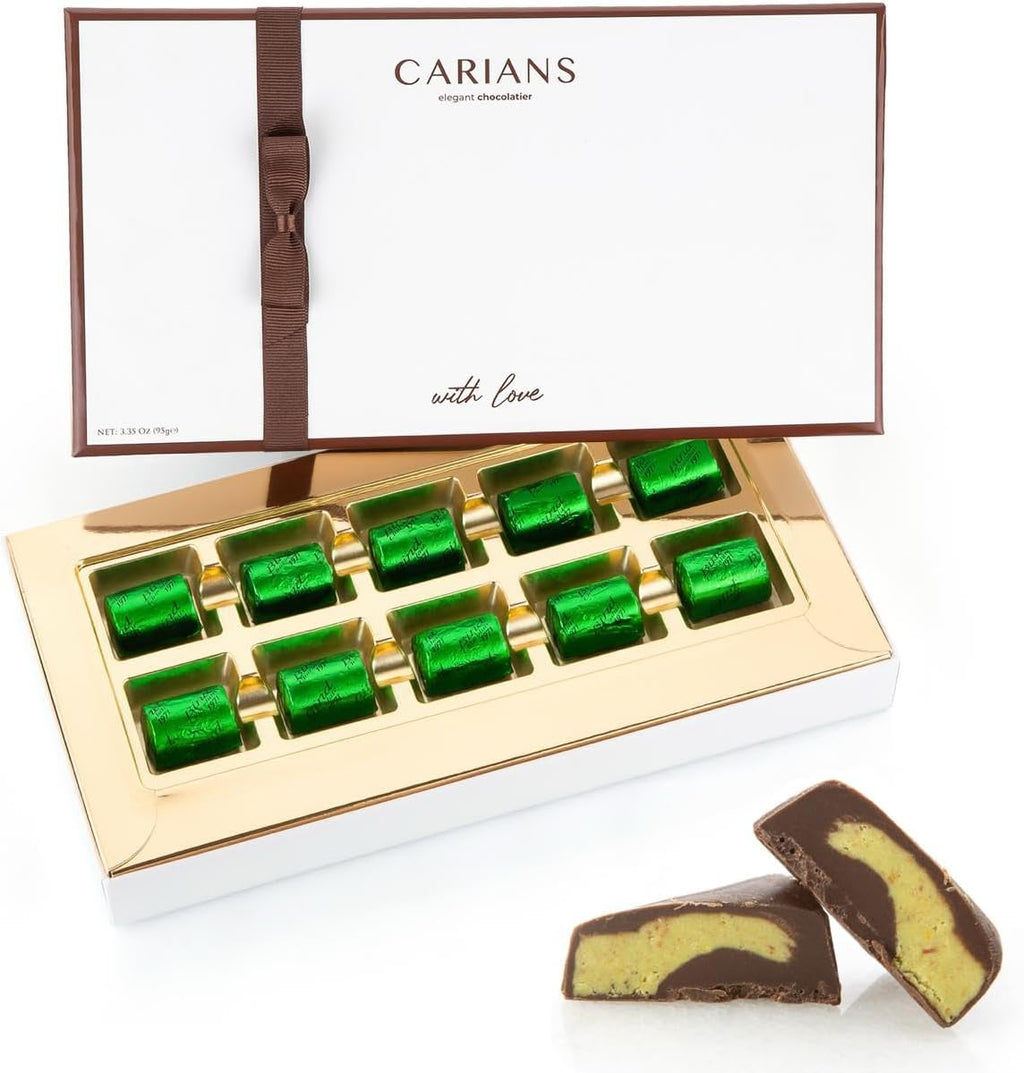 CARIANS Dubai Chocolate Gift Box, Chocolate Candy with Pistachio and Kunafa, Individually Wrapped Chocolate, Great for Gift Giving and Anniversary, 10 Pc