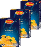Shan Jelly Crystals Mango 2.82 oz (80g) - Cristaux De Gelee a la mangue - Quick and Easy Jello - Suitable for Vegetarians - Airtight Bag in a Box (Pack of 3)