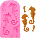 Seahorse Shape Fondant Mold, Seahorse Candy Silicone Mold for Chocolate Cake Decoration Cupcake Topper Cake Polymer Clay Crafts Epoxy Resin