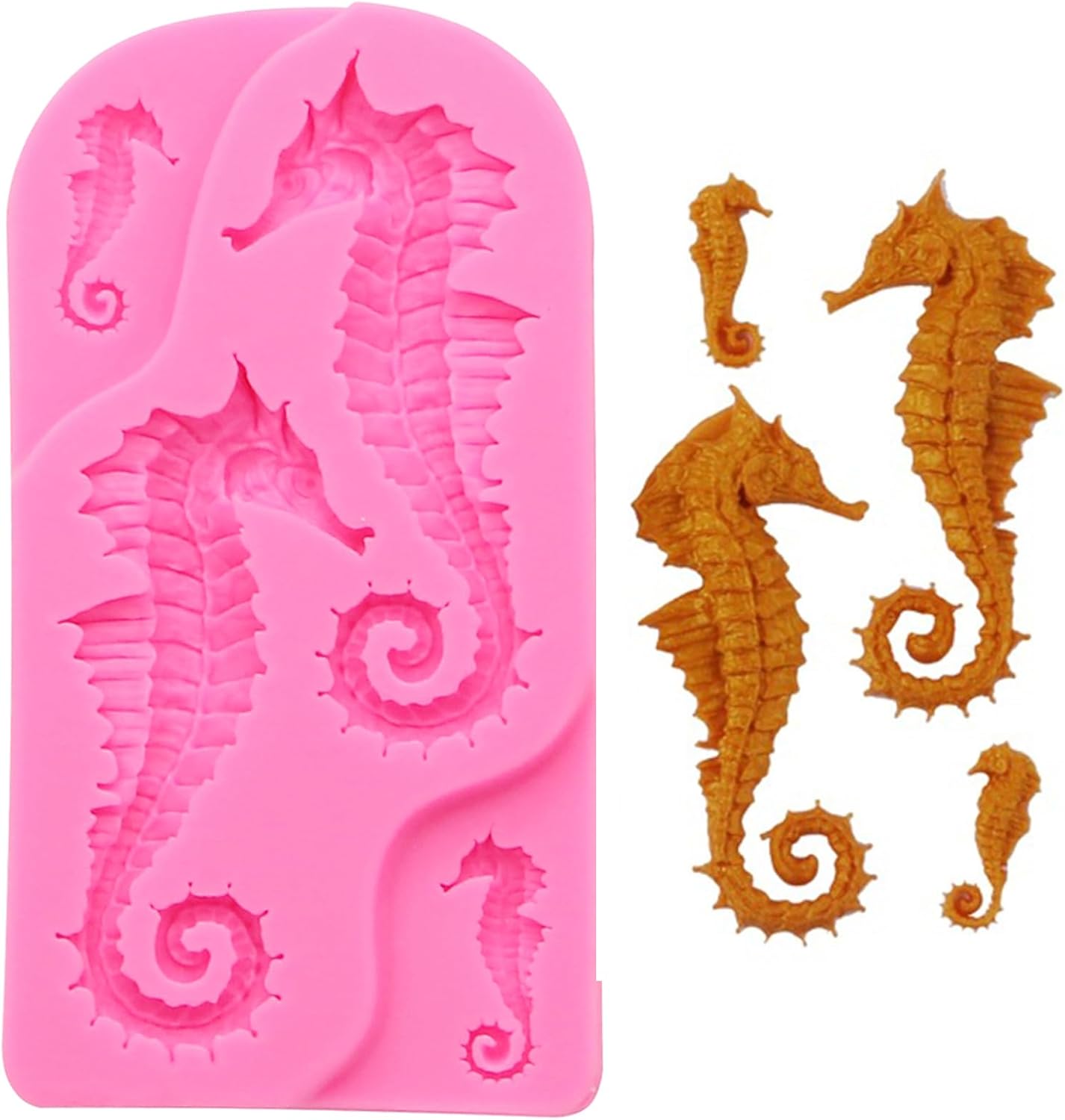 Seahorse Shape Fondant Mold, Seahorse Candy Silicone Mold for Chocolate Cake Decoration Cupcake Topper Cake Polymer Clay Crafts Epoxy Resin