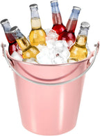 Garneck 100% Pure Copper Ice Bucket with Handle - Elegant Copper Container for Parties - Weddings and Home Bars for Chilling Wine Beer and Ice Stylish Metal Bucket