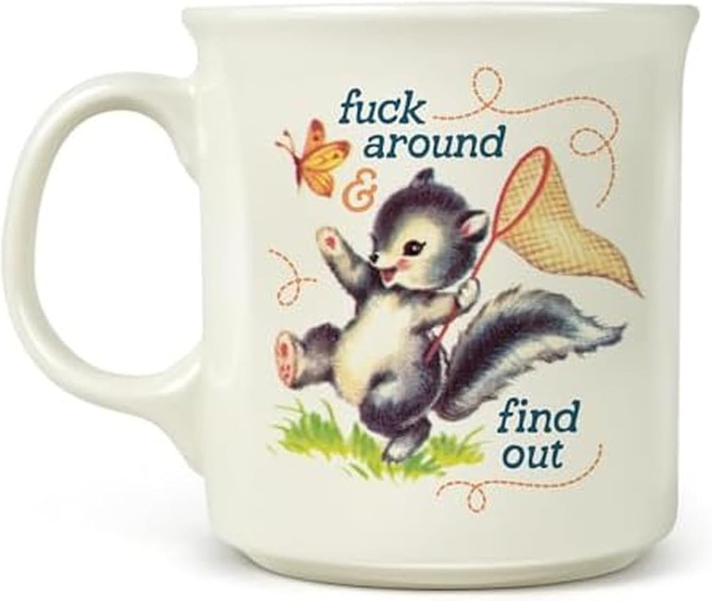 Genuine Fred FIND OUT, Say Anything Mug, 16-Ounce Ceramic Mug, Microwave and Dishwasher Safe, Double-Sided Artwork
