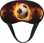 Fire Soccer Ball Eye Mask for Sleeping Soft Satin Sleep Shade Cover Blindfold with Elastic Strap Travel Nap Blackout Eye Shade Cover for Women Men