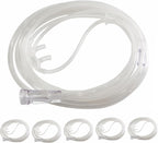 Adult Standard Nasal Cannula, 8.2 ft Cannula Nasal Tubing with Softer Nasal Plug Head for Oxygen, Kink Resistant Nasal Oxygen Cannula for Long-Term Use Patients (5 Pack)