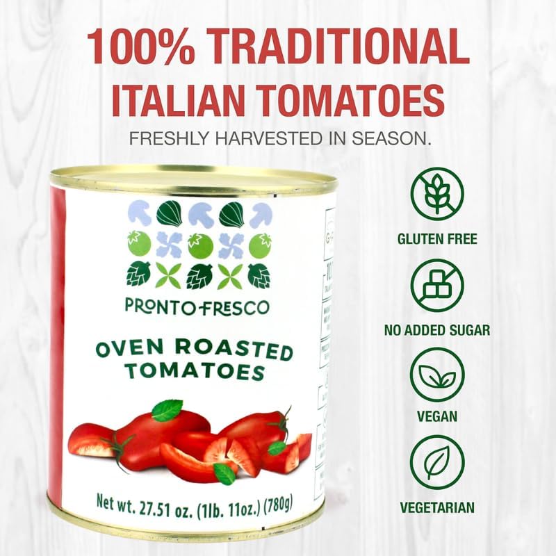 G Greci Semi-Dried Tomatoes in Oil – Authentic Italian Soft Sun-Dried, Oven-Roasted and Preserved in Sunflower Oil, 27.5 oz (780 g), Gourmet Pronto Fresco Line, Product of Italy