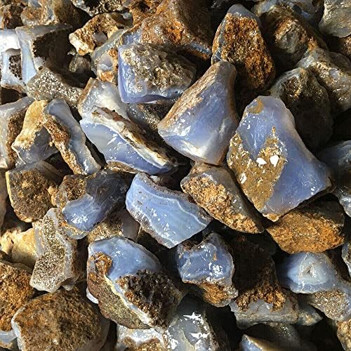 TEAMWILL Raw Blue Lace Agate Stone - Rough Blue Lace Agate Healing Crystal Stone 100g