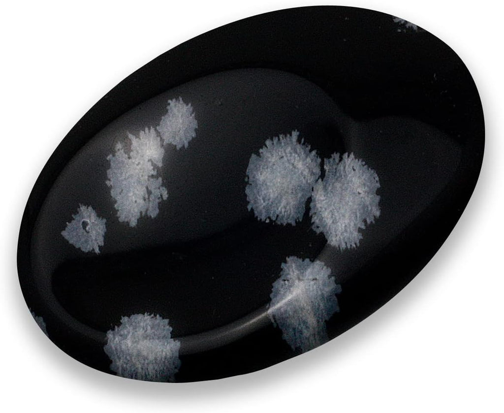 CrystalAge Snowflake Obsidian Thumb Stone