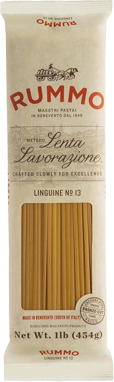 Rummo Linguine Pasta N.13 - Linguine Pasta Noodles, Dry Pasta, Long Linguine Noodles, Durum Wheat Pasta Imported from Italy - 16 Ounce (Pack of 5)
