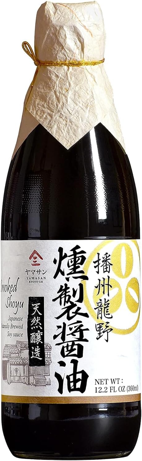 YAMASAN KYOTO UJI Soy Sauce Smoked Neoteric, 500 Days Aged, Japanese Artisanal Handmade, Naturally Brewed, No Additives, Non-GMO, Made in Japan(360ml)