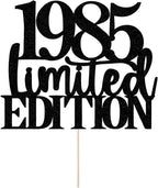 Limited EDITION 1985 cake topper 41th birthday happy birthday cake topper men and women cheer 41 years old handmade black glitter cake decoration (1985)