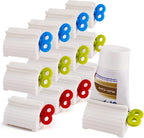 15 Pieces Rolling Tube Toothpaste Squeezer Toothpaste Seat Holder Stand Rotate Toothpaste Dispenser for Bathroom (3 Color)