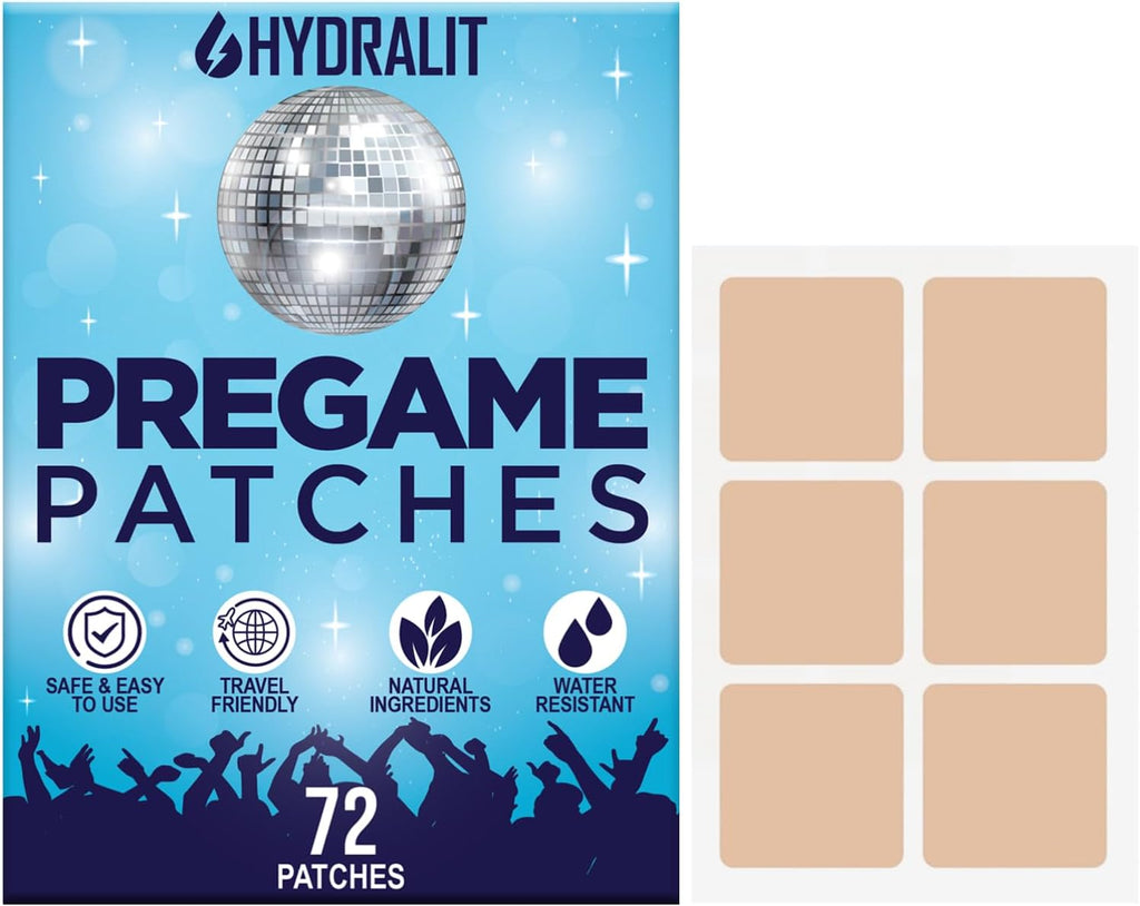 Happy Hour Hangover Patches Party Aid Hydration Drinking Relief Alcohol Recovery Patch Long-Lasting Natural Formula Better Mornings After Night Out Wake Up Refreshed Pregame 72 Pack