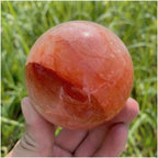Health & Household Natural Crystals Red Fire Quartz Sphere Energy Ball Reiki Stones Room Home Office Aquarium Decoration Accessories Gemstone (Size : 50-55mm)