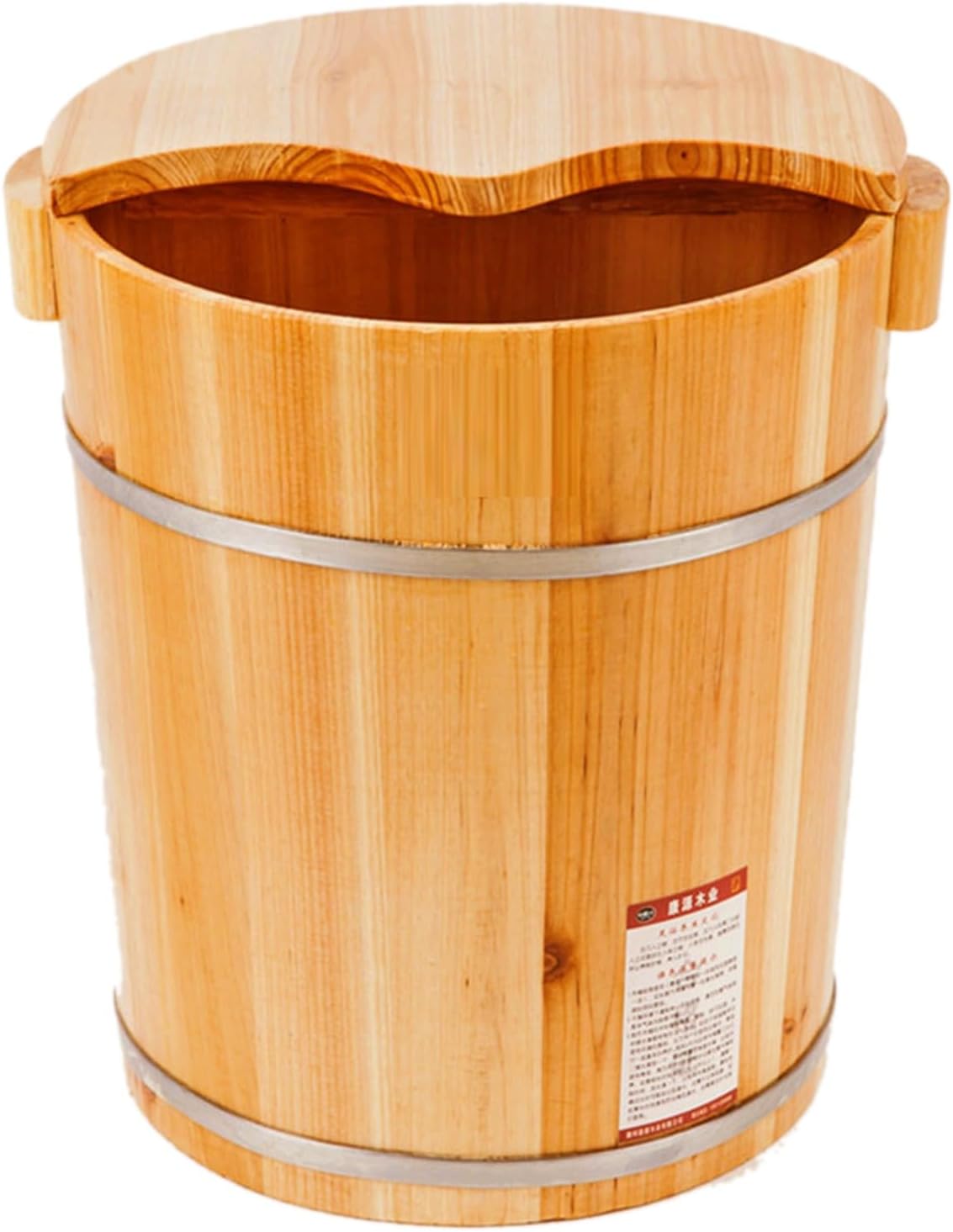 Wooden Foot Basin, Solid Wood Foot Tub, Wooden Bucket Foot Bath with Massage, Pedicure Barrel for Foot Bath, Soak, Massage, Spa, Sauna,H 40cm (Color : 3, Size : Height 40cm)