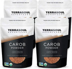 Terrasoul Superfoods Organic Carob Powder, 4 Lbs (4 Pack) - Cocoa Powder Alternative | High in Fiber