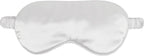 1 Pcs Silk Sleep Mask, Soft Eye Mask with Elastic Strap, Lightweight Blindfold for Men, Women, Travel, and Naps (White)