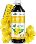 Herbal Goodness Mullein Drops for Lungs - Respiratory Support, Mullein Leaf Extract for Lungs, Bronchial & Lung Detox for Smokers, Organic Wild Mullen as Tea, Pills, Tincture - Made in USA - 12 Fl Oz