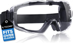 TICONN Anti-Fog Safety Goggles, Adjustable Safety Goggles Over Glasses, ANSI Z87.1 UV385 Eye Protection Glasses for Adults